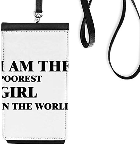Аз Съм Най-Лошото Момиче На Телефона В Чантата Си Портфейл Окачен Мобилен Калъф Черен Джоба