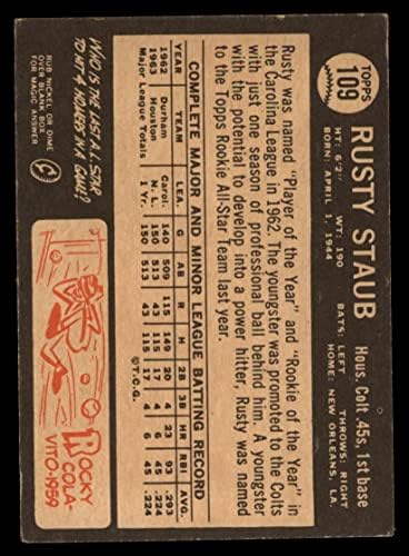 1964 Topps 109 Расте Стауб Хюстън Колт 45s (Бейзболна картичка) VG/EX+ Колт 45s