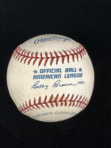 РЕТРО Официален Бейзболен топка Хосе Кансеко И с АВТОГРАФ Ела Боби Браун с голограммой - Бейзболни топки с автографи