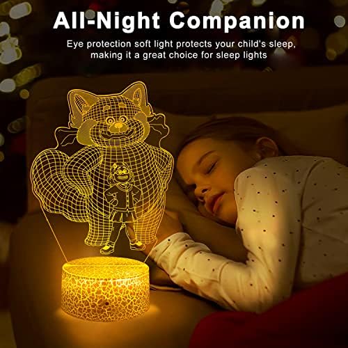 JMLLYCO Червена Панда лека нощ за Деца 3D Илюзия Настолна Панда Подаръци Лампа 16 Цвята Промяна с Дистанционно Управление Нощна Настолна