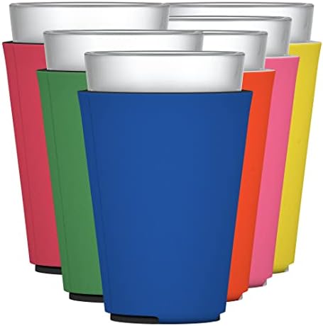 TahoeBay Празни Пинтовые стъклена обвивка (6 опаковки) От стиропор на 16 унции, Сгъваем Държач за бирени чаши (многоцветен)