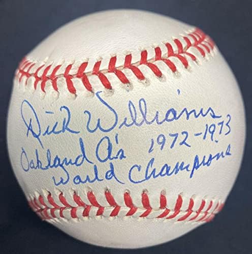 Шампиони на Дик Уилямс от Окланд 1972-73 серии с автограф от JSA - Бейзболни топки с автографи