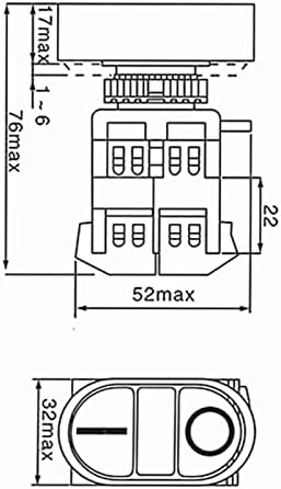 IENYU 1бр APBB-22N-25N Пусково-Спиране на Двоен Бутон превключвател с led лампа (инсталация отвор 22 мм, 25 мм) (DC12/24/36 AC220/380V)