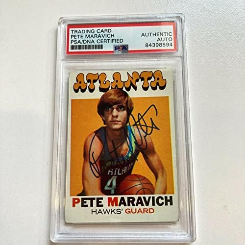 1971 Topps Pistol Пийт Маравич Подписа Баскетбольную картичка с Автограф на PSA DNA Баскетболни карта, Без подпис