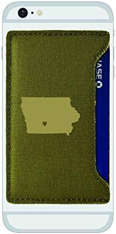 Здрав Платно Държач за карти Мобилен телефон Iowa-I Heart My State-Маслина