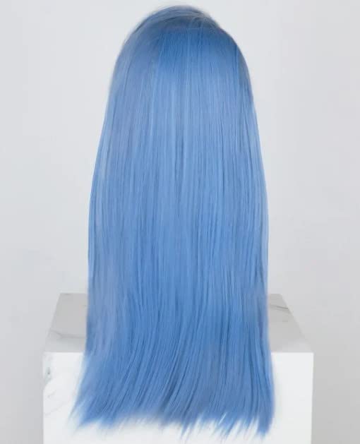 uniwigs Frosty Ice | Нежно-синя перука за лице, обрамляющий синтетични перука на дантели отпред
