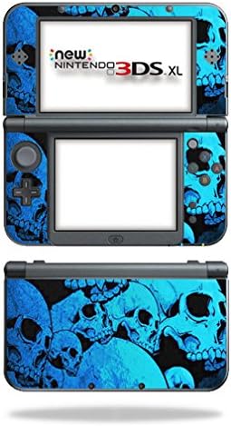 Корица MightySkins, съвместими с Nintendo 3DS XL (2015 г.) - Син Skulls | Защитно, здрава и уникална Vinyl стикер-опаковка | Лесно се