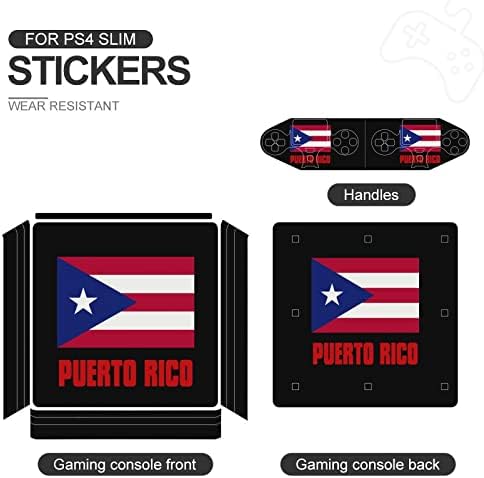 Гордостта на хартата Пуерто Рико PVC залепваща стикер, Защитен стикер за PS4 Pro/PS4 Slim Controller