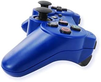 Син Bluetooth контролер за PS3, Безжичен контролер за игри Playstation 3, Джойстик с двоен удар вибрации с зарядно кабел, Разстояние